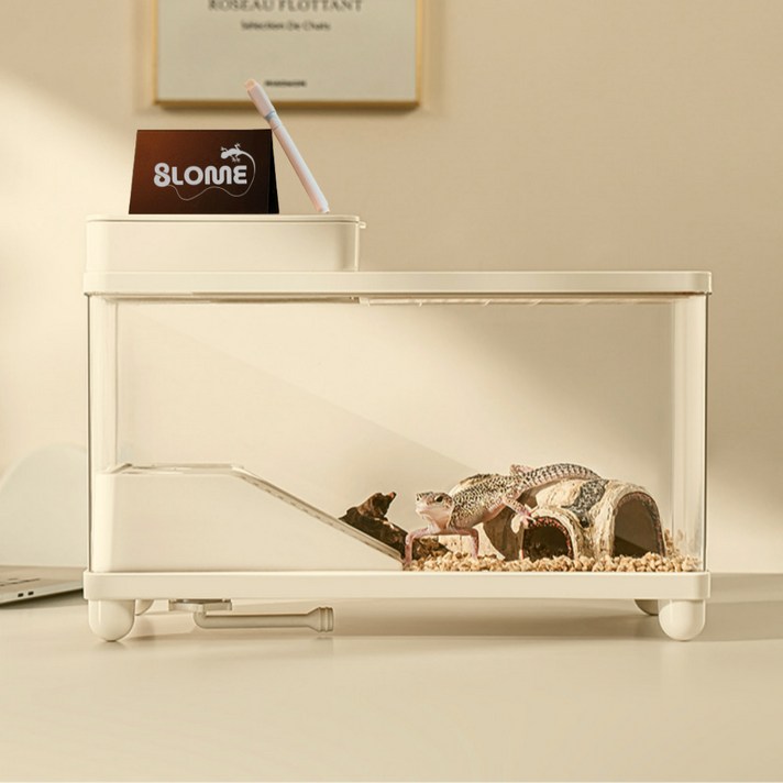 8LOME 게코 도마뱀 사육장 세트 꾸미기 은신처 사육장 파충류 케이지