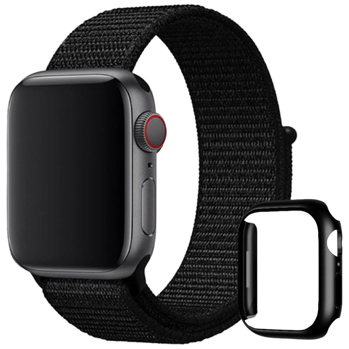 아이비온 애플워치 스포츠 나일론 스트랩 40 44  풀커버 케이스 세트