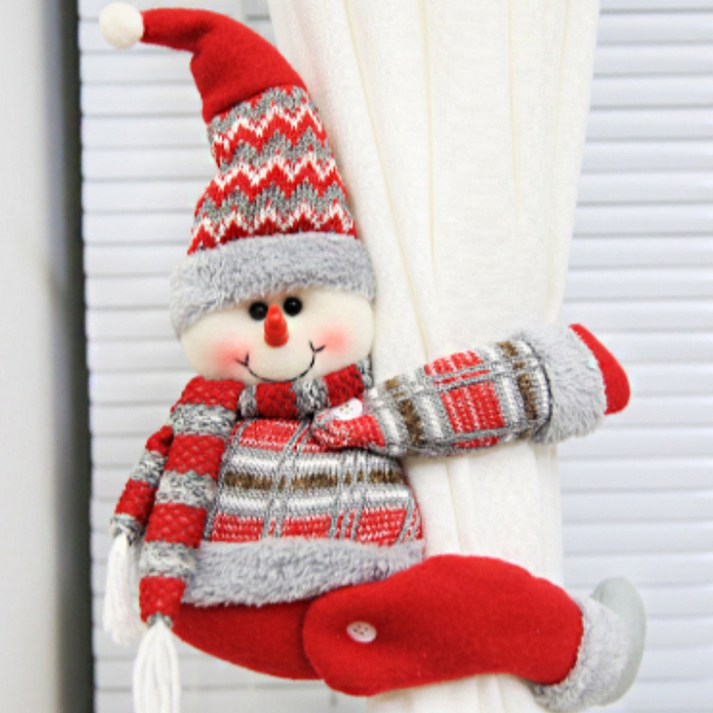 쏘앤영 귀여운 인형 커튼 스트랩 크리스마스 장식품, 눈사람