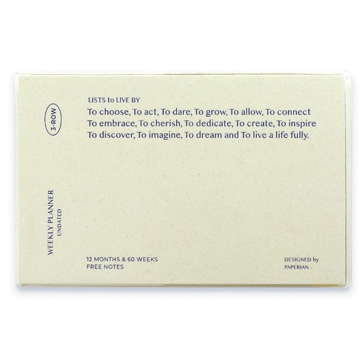 페이퍼리안 리스트 투 리브바이 쓰리로우 위클리 라이트 플래너 만년형