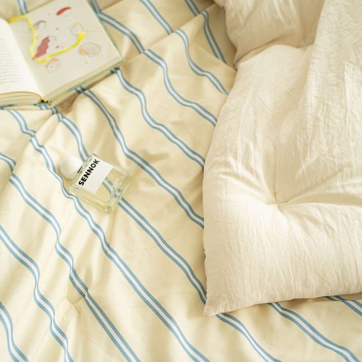 아토앤알로 올데이 스트라이프 옥수수솜 차렵이불