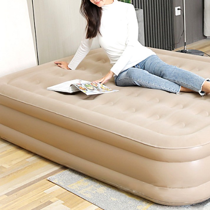 캠스테이 캠핑 자충 휴대용 에어매트 펌프내장형 40cm 상판 원단, 베이지 캠스테이 캠핑 자충 휴대용 에어매트 펌프내장형 40cm 상판 원단, 베이지