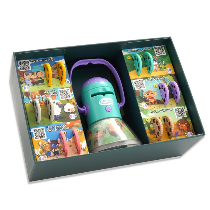 토이빔 캠핑 프로젝터 스토리텔링 6팩 세트 이솝우화 어린이 손전등 무드등, 1개