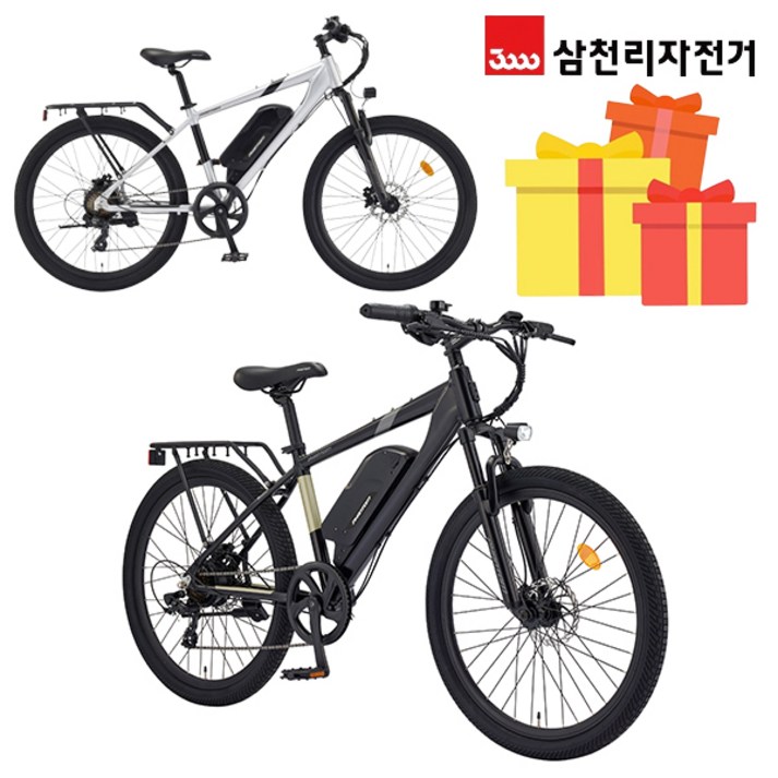 삼천리 완조립 2024 팬텀 HX 26인치 7단 파스 스로틀 MTB 전기자전거 10.4Ah, 24년형실버무광