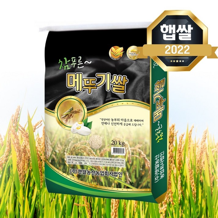 [22년 햅쌀] 국산 맛있는 참푸른 메뚜기 쌀 20kg 나주평야 밥맛좋은 쌀, 단품 20230206
