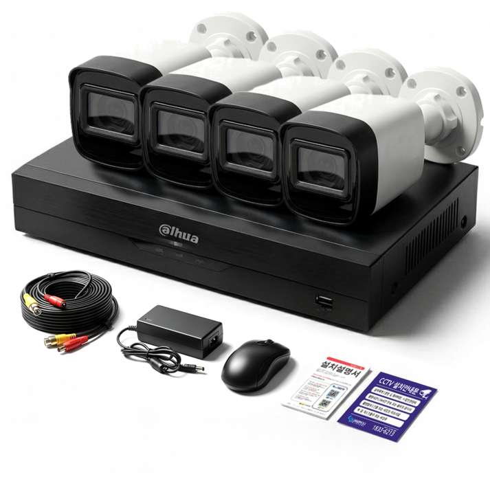 500만화소 CCTV 풀세트 실내 실외 카메라 녹화기 하드디스크 2TB 케이블 포함, 4개, 500만화소 실외카메라