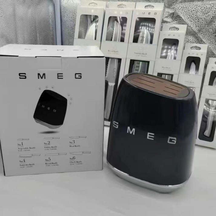 스메그 빈티지 레트로 결혼 집들이 신혼집 선물 칼꽂이 칼홀더 칼블럭 거치대 칼세트 SMEG