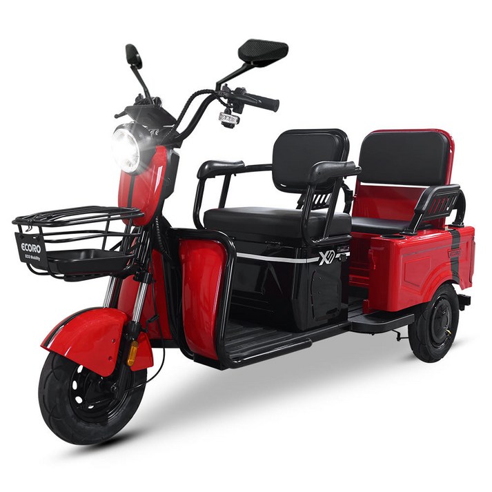 에코로 X5 어르신 삼륜 전기 전동스쿠터 48V, 레드