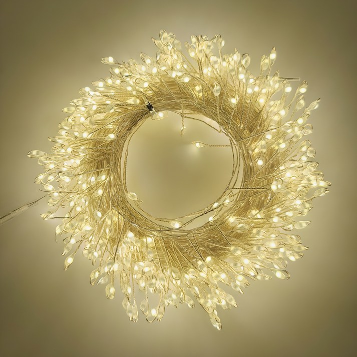 지아이비 DC24V LED 폭죽 와이어 전구 500구, 웜화이트, 17m, 1개