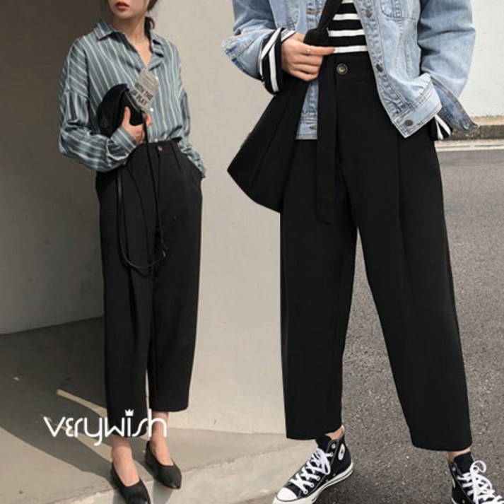 베리위시 너크 단추 여성 슬랙스 55사이즈부터 100사이즈까지 정장바지 빅사이즈여성팬츠