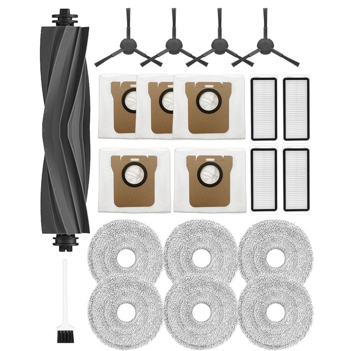 에버그린 드리미 L20 ultra 청소기 부품21PCS 메인 브러쉬1EA 사이드 브러쉬4EA 필터4EA 먼지 봉투5EA 청소 브러쉬1EA 물걸레6EA, 1세트, DRM-L20-SET21