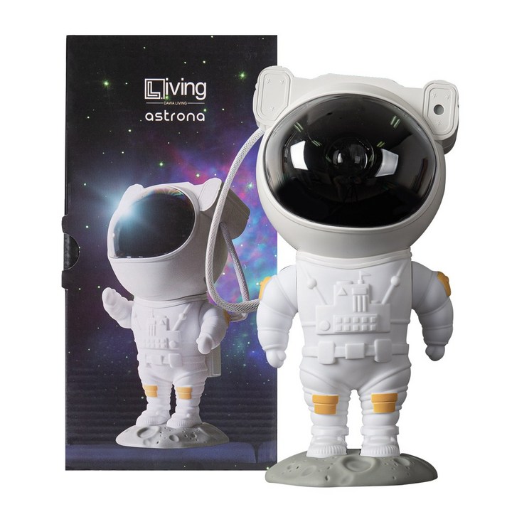 재미있는선물 다와리빙 오로라 우주인 우주비행사 무드등 생일 집들이 선물, 흰색