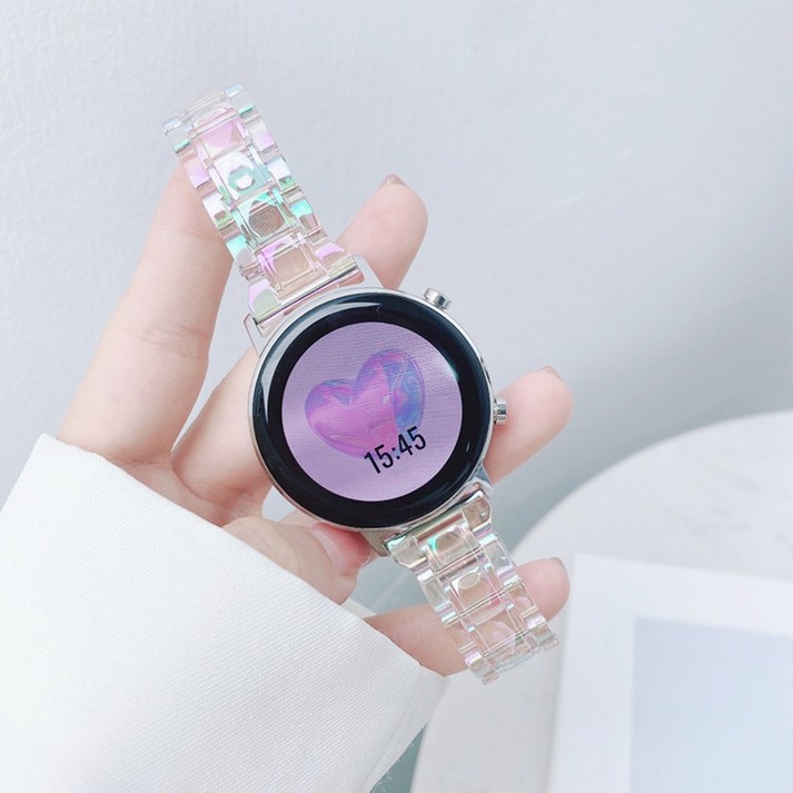 오르몽트 갤럭시워치7 6 5 4 3 오로라 투명 스트랩 홀로그램 밴드 프로 클래식 액티브 20mm 시계줄 투명스트랩