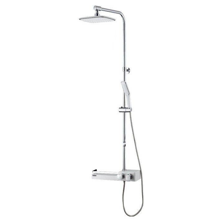 두진 선반형 해바라기샤워기 레인샤워수전 WT-3000N 방문설치, 화이트, 1개