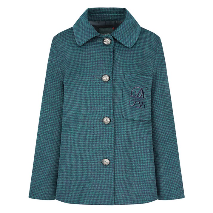 크로커다일레이디 여성용 포켓 자수 포인트 핸드메이드 스탠카라 재킷 CLCWJK103