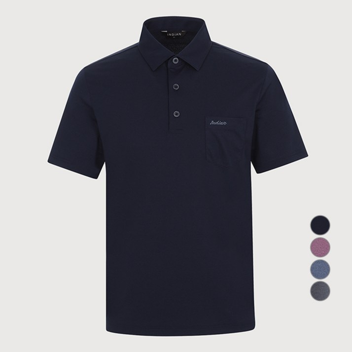 인디안 남성용 아이스쿨 스트레치 무지 반팔 티셔츠 MIEAS5M2101
