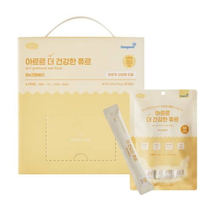 아르르 반려동물 더 건강한 쮸르 간식 80p, 닭&크랜베리, 1120g, 1개