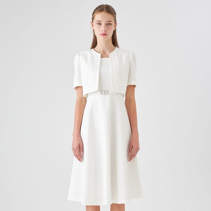 [백화점상품] 케네스레이디 원피스 여름 반소매 벨트 포인트 시원한 하객룩