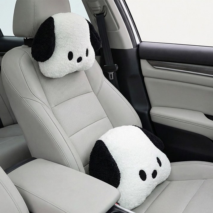 YF 자동차 큐티 강아지 허리쿠션 목쿠션 세트 통기성 강한 차량용 요추쿠션 골반쿠션