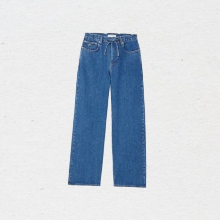 라코스테 LACOSTE 공식 여성 와이드 데님팬츠 HF244855N 36L 367956