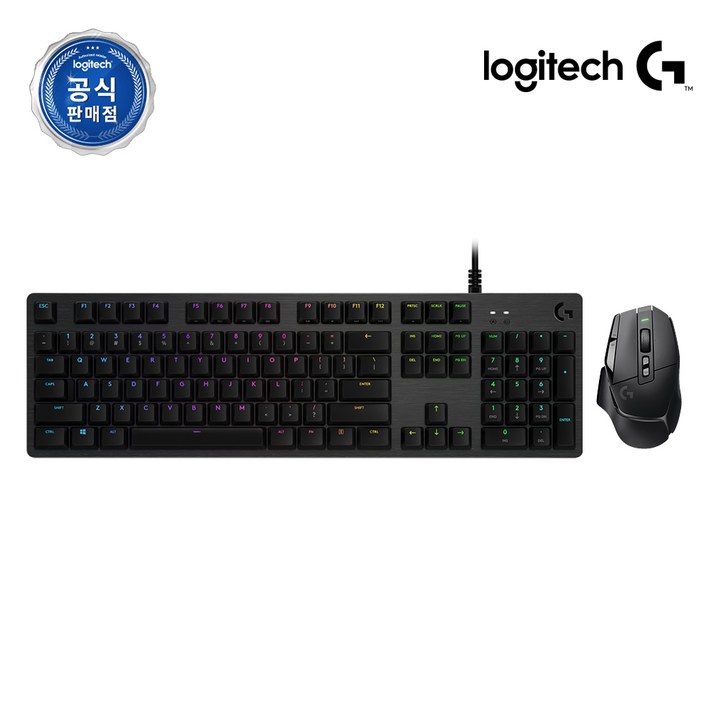 로지텍코리아 게이밍 세트 G512 GX 기계식 키보드  G502X LIGHTSPEED 무선 마우스, 일반형, 블랙, G512청축G502 X 무선블랙