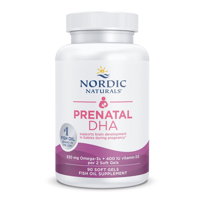 노르딕내츄럴스 프리네이탈 DHA 830mg 오메가-3 + 400IU D3 500mg 소프트젤