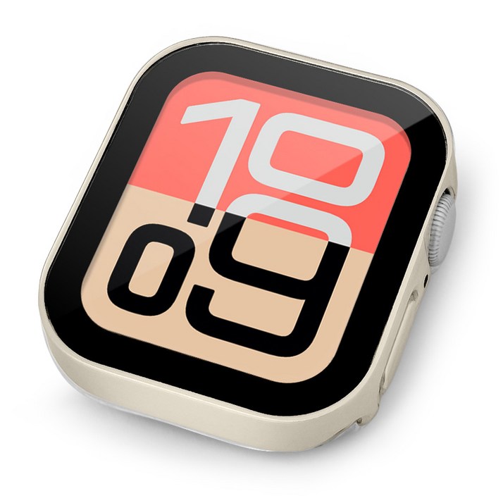 뷰씨 애플워치 스퀘어 풀커버 일체형 9H 강화유리 액정보호 케이스