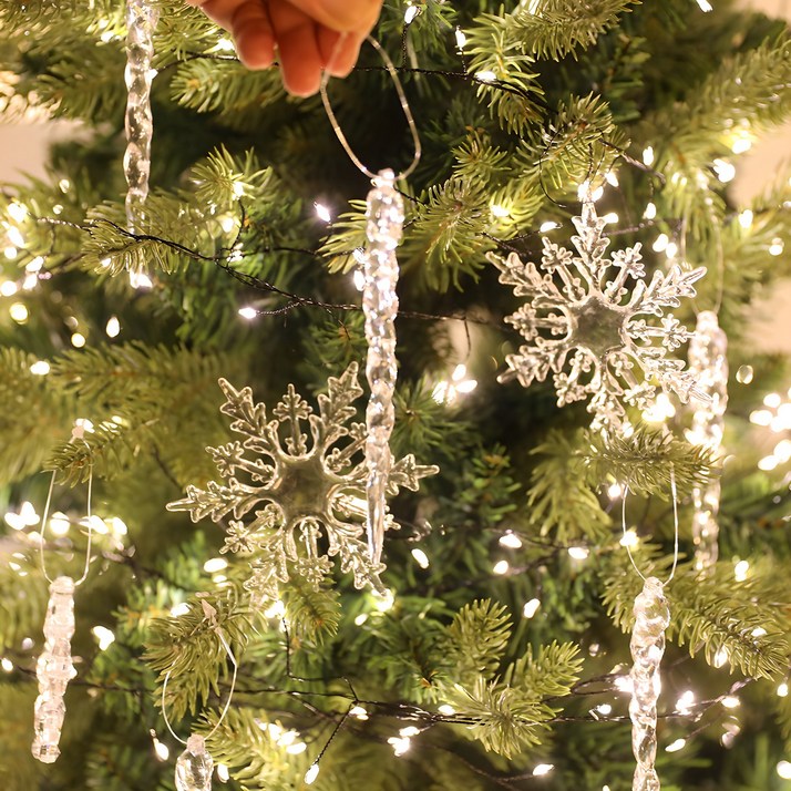 조아트 크리스탈 아이씨클 크리스마스 트리 오너먼트 47p, 단일 색상, 1개