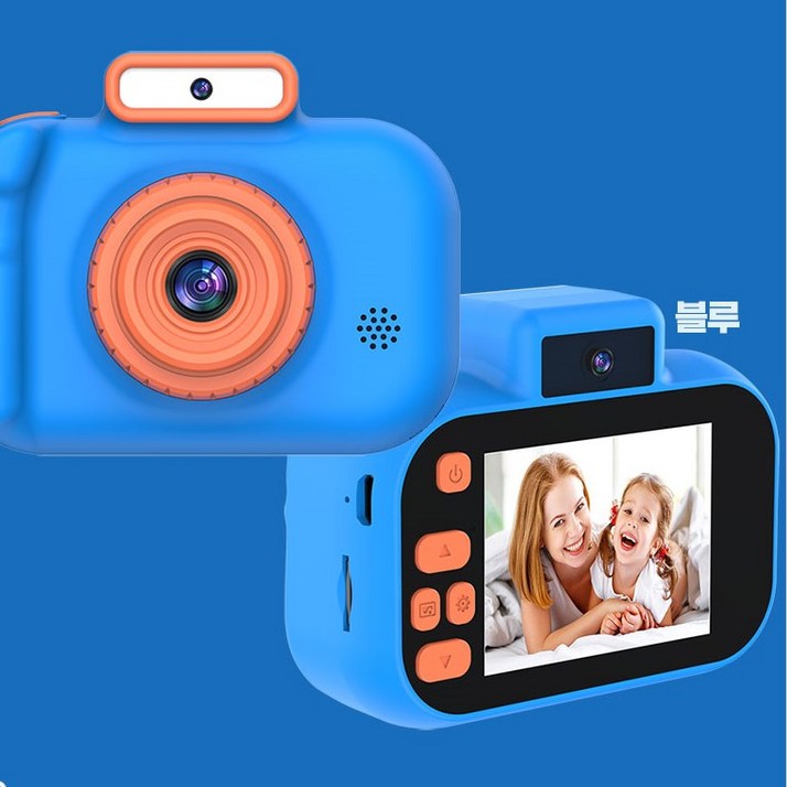 이지드로잉 어린이 카메라 키즈 미니 유아 카메라 4천만 화소 플래시, 이지드로잉 고급형_블루+SD카드(32GB)