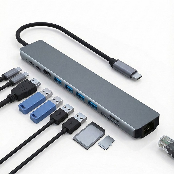 아모란나 C타입 10in1 멀티허브 10포트 USB3.0 5G 이더넷 DEX 미러링
