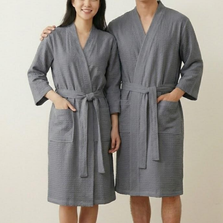 Maison de LAB 프리미엄 호텔 샤워가운, 그레이  3XL, 1개