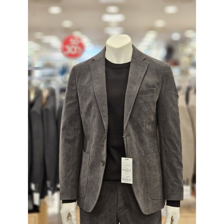 백화점무료배송 킨록 바이 킨록앤더슨 남성 클래식 차콜 코듀로이 슬림핏 캐주얼 자켓 콤비 블레이저 NFIB92