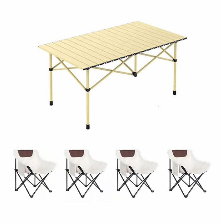 캠핑의자테이블세트4인 TZ-Y 접이식캠핑테이블120cm+수납파우치