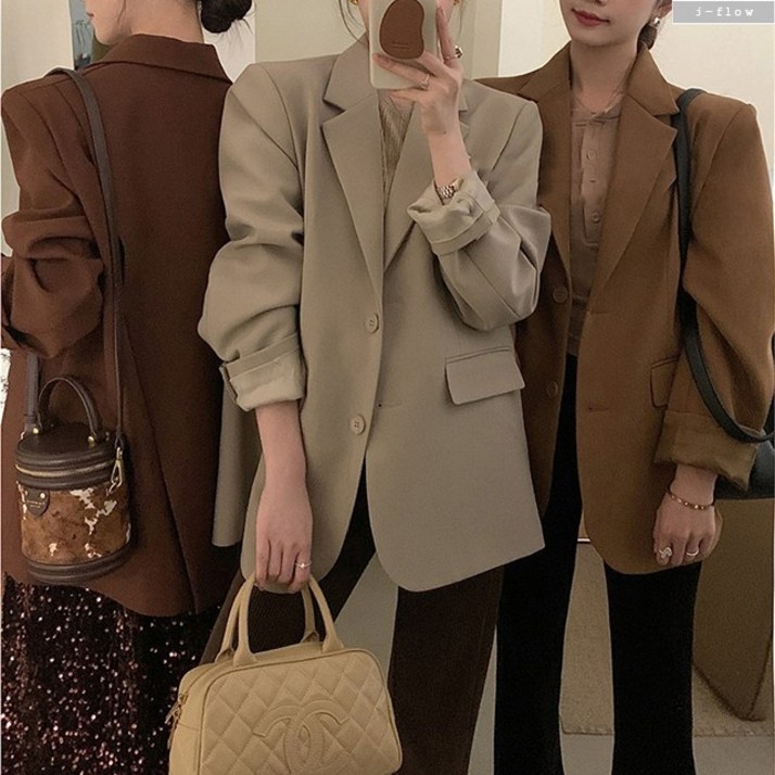 브람스 백슬릿 오버핏 블레이져 하프 카라 자켓 5col 가을 봄 고퀄 비스코스 제이플로우