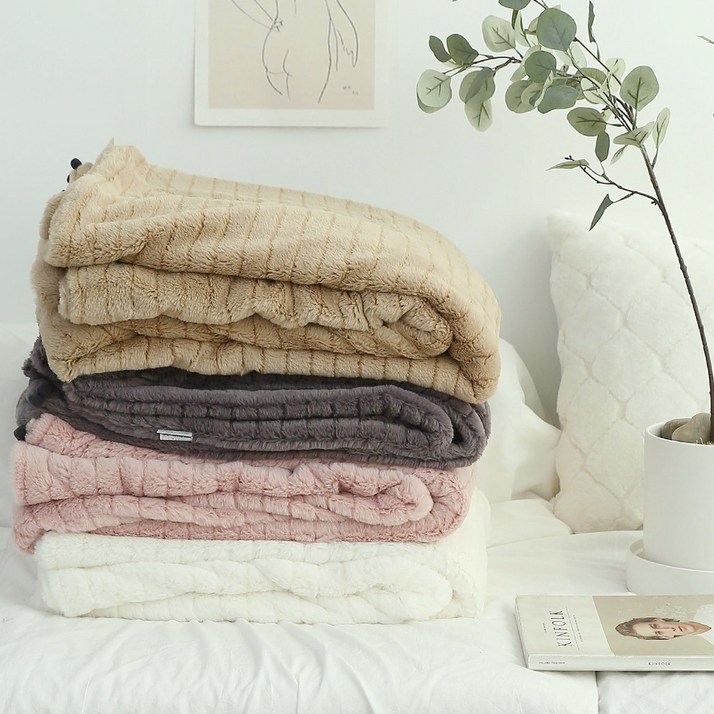 따뜻한 푸딩 극세사 큰담요 이불겸용 차박 캠핑 담요 4color