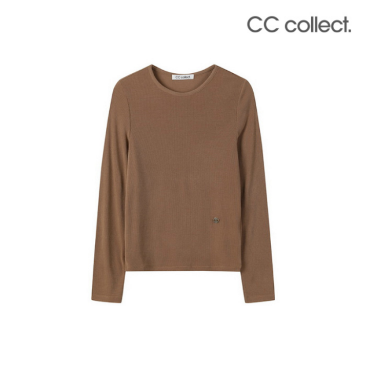 씨씨콜렉트 여성 티셔츠 데일리 심플 출근룩 CC콜렉트 슬림핏 리브 BRE243PSM105DH2249591
