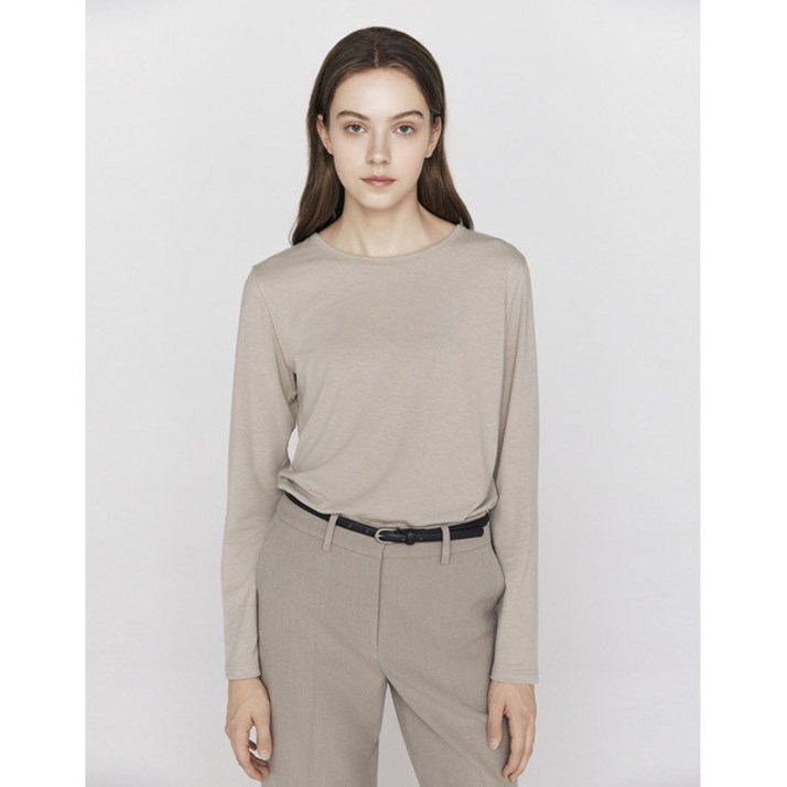 지오다노 여성티셔츠 긴팔 레이어드티 기모 라운드 이너 티셔츠 325917