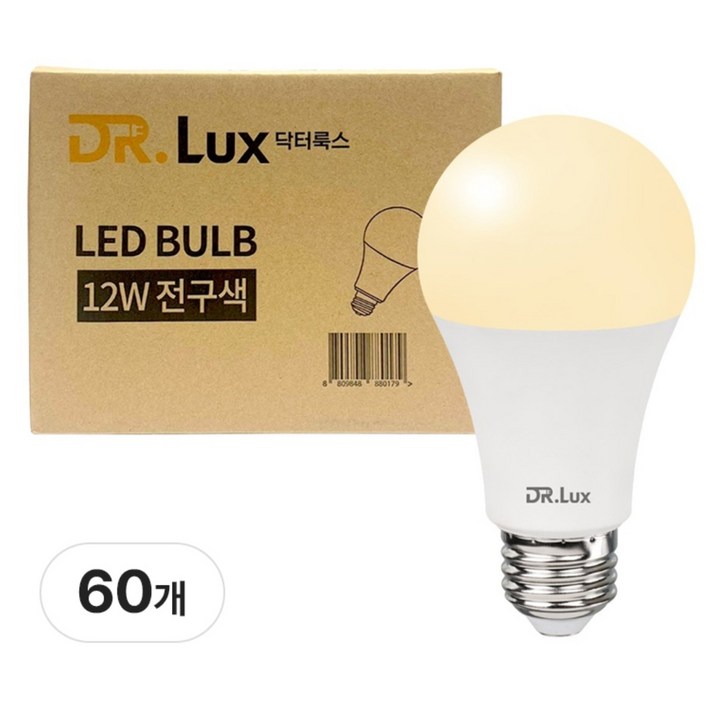닥터룩스 LED 전구 12W, 60개, 전구색