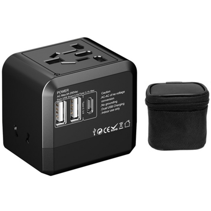 아이논 3포트 해외 여행용 USB C타입 멀티어댑터 블랙 INTA310CBK, 1개 아이논 3포트 해외 여행용 USB C타입 멀티어댑터 블랙 INTA310CBK, 1개