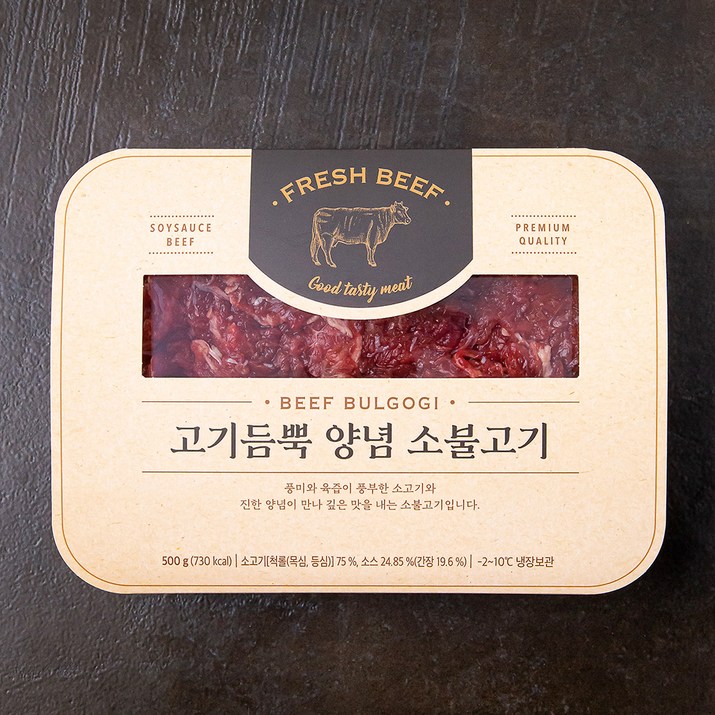 고기듬뿍 양념 소불고기 냉장, 500g, 1개 고기듬뿍 양념 소불고기 냉장, 500g, 1개