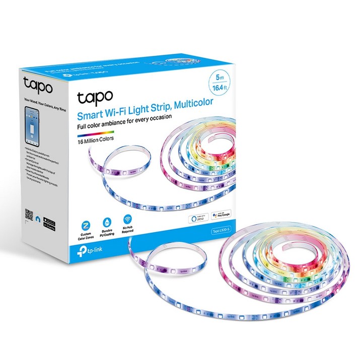 티피링크 스마트 Wi Fi RGBIC LED 스트립 무드등 5m Tapo L9205, 멀티컬러 티피링크 스마트 Wi Fi RGBIC LED 스트립 무드등 5m Tapo L9205, 멀티컬러