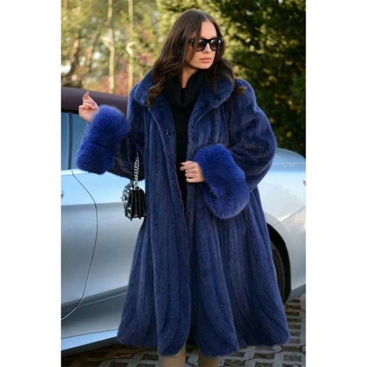 모피코트 여성모피코트 밍크코트 여성 겨울 따뜻한 겉옷 새로운 패션 플러스 사이즈 럭셔리