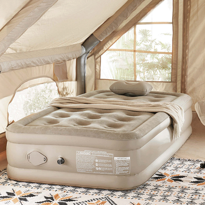 온라인원 어반카모 캠핑 자충 에어매트 야외 캠핑용 휴대용 침대 매트리스 (베게 증정), 옵션A 40cm 2인용 매트