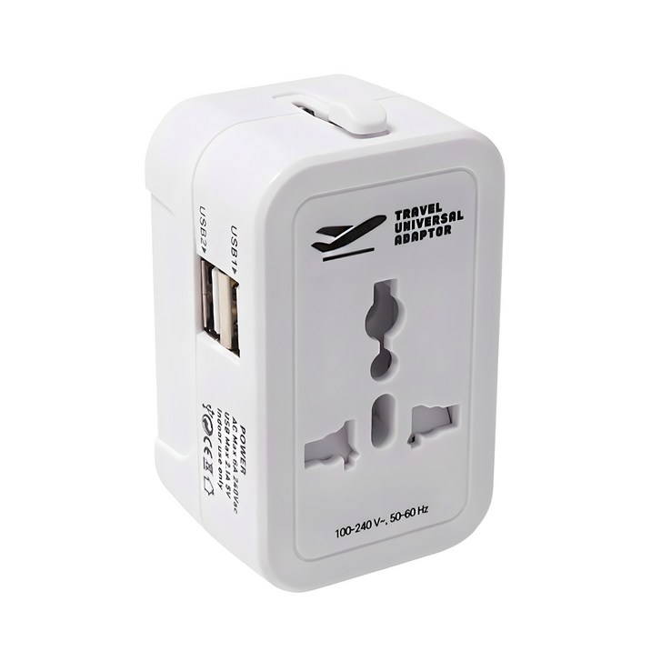 홈플래닛 해외 여행용 멀티 어댑터 USB 2포트 파우치 세트
