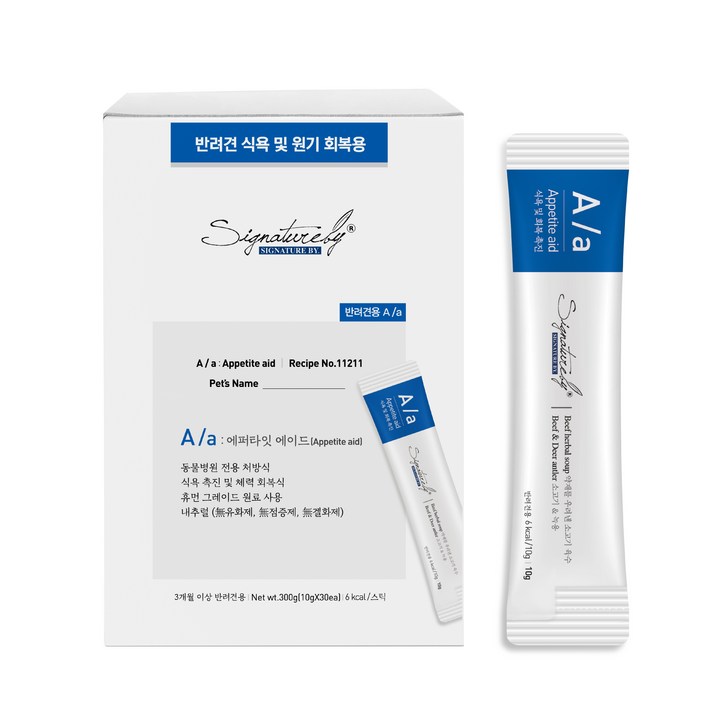 시그니처바이 반려견 스틱 영양제, 혼합맛(소고기/녹용), 1개, 식욕회복