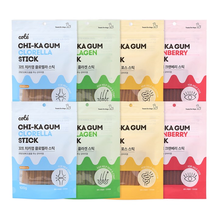 꼬뜨 강아지용 치카껌 4종 세트