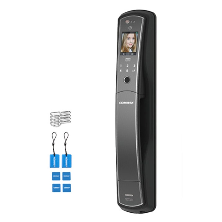 COMMAX 안면인식 지문 푸시풀 손잡이 있음 도어락 CDL88PBio