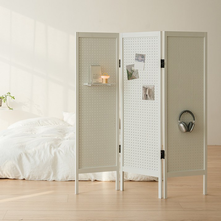 우드레이 바인 스탠드 타공파티션 3단 1500, 화이트