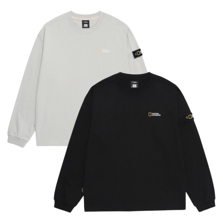 [매장 정품] 내셔널지오그래픽 남녀공용 맨투맨 간절기 티셔츠 세미오버핏