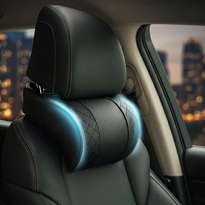 볼텍 차량용 메모리폼 프리미엄 목쿠션, 블랙, 1개